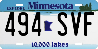 MN license plate 494SVF