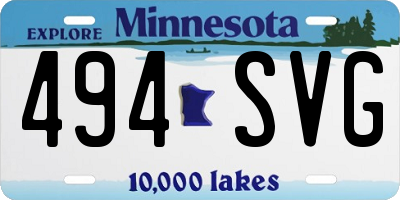 MN license plate 494SVG