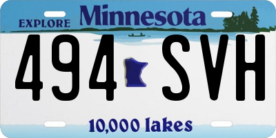 MN license plate 494SVH