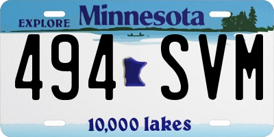 MN license plate 494SVM