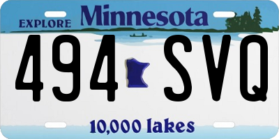 MN license plate 494SVQ