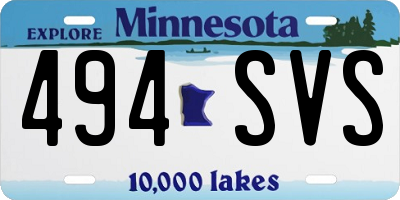 MN license plate 494SVS