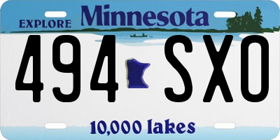 MN license plate 494SXO
