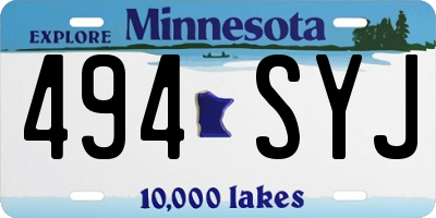 MN license plate 494SYJ