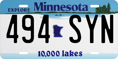MN license plate 494SYN
