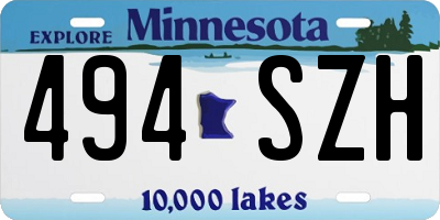 MN license plate 494SZH