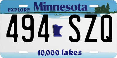 MN license plate 494SZQ