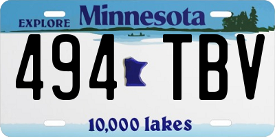 MN license plate 494TBV