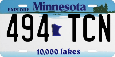 MN license plate 494TCN