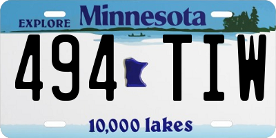 MN license plate 494TIW