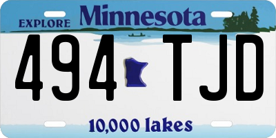 MN license plate 494TJD