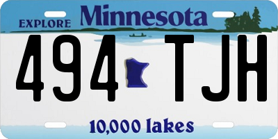 MN license plate 494TJH