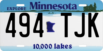 MN license plate 494TJK