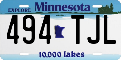MN license plate 494TJL