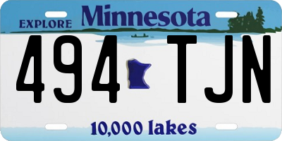 MN license plate 494TJN
