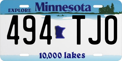 MN license plate 494TJO