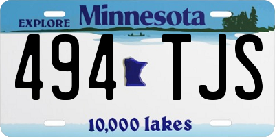 MN license plate 494TJS