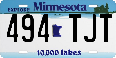 MN license plate 494TJT