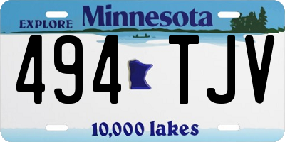 MN license plate 494TJV