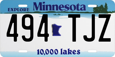 MN license plate 494TJZ