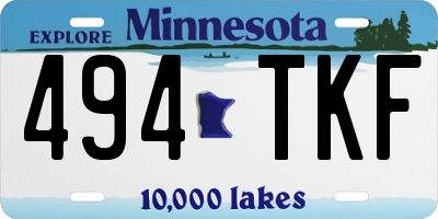 MN license plate 494TKF
