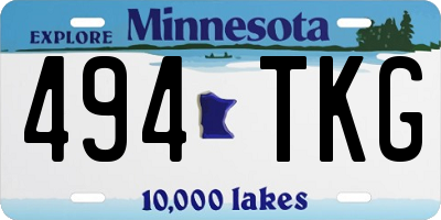 MN license plate 494TKG