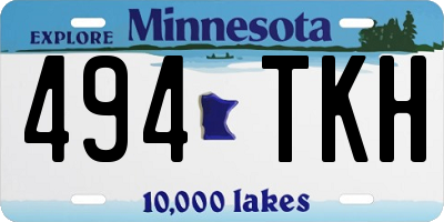 MN license plate 494TKH