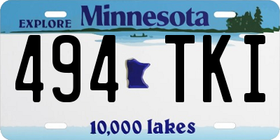 MN license plate 494TKI