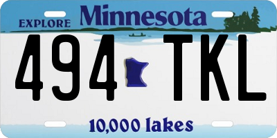 MN license plate 494TKL