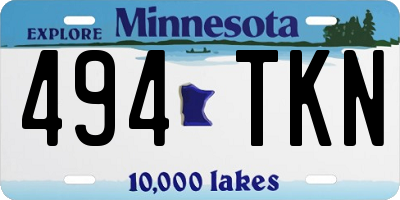 MN license plate 494TKN