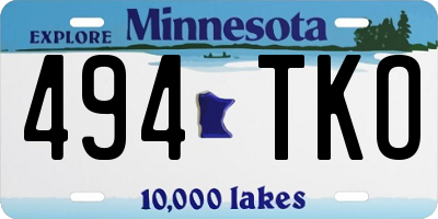 MN license plate 494TKO