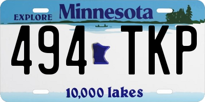 MN license plate 494TKP