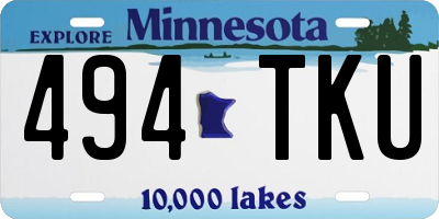 MN license plate 494TKU