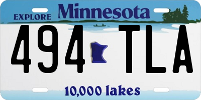 MN license plate 494TLA