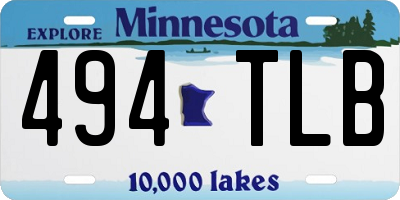 MN license plate 494TLB