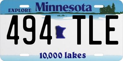 MN license plate 494TLE