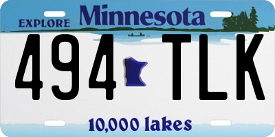 MN license plate 494TLK
