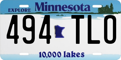 MN license plate 494TLO