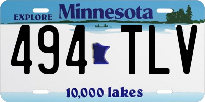 MN license plate 494TLV