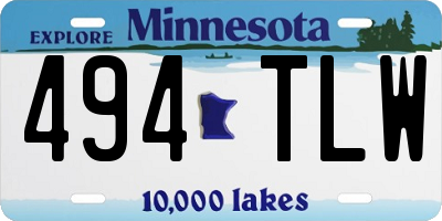 MN license plate 494TLW