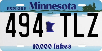 MN license plate 494TLZ
