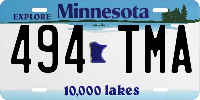 MN license plate 494TMA