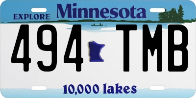 MN license plate 494TMB