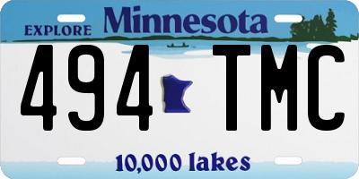 MN license plate 494TMC