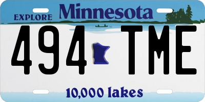 MN license plate 494TME