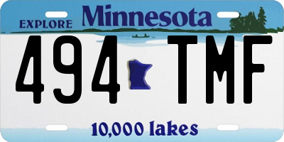 MN license plate 494TMF