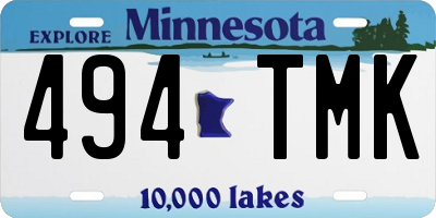 MN license plate 494TMK