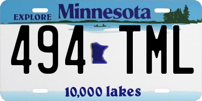 MN license plate 494TML