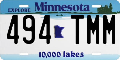 MN license plate 494TMM