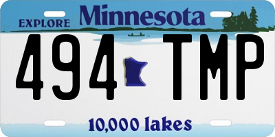 MN license plate 494TMP
